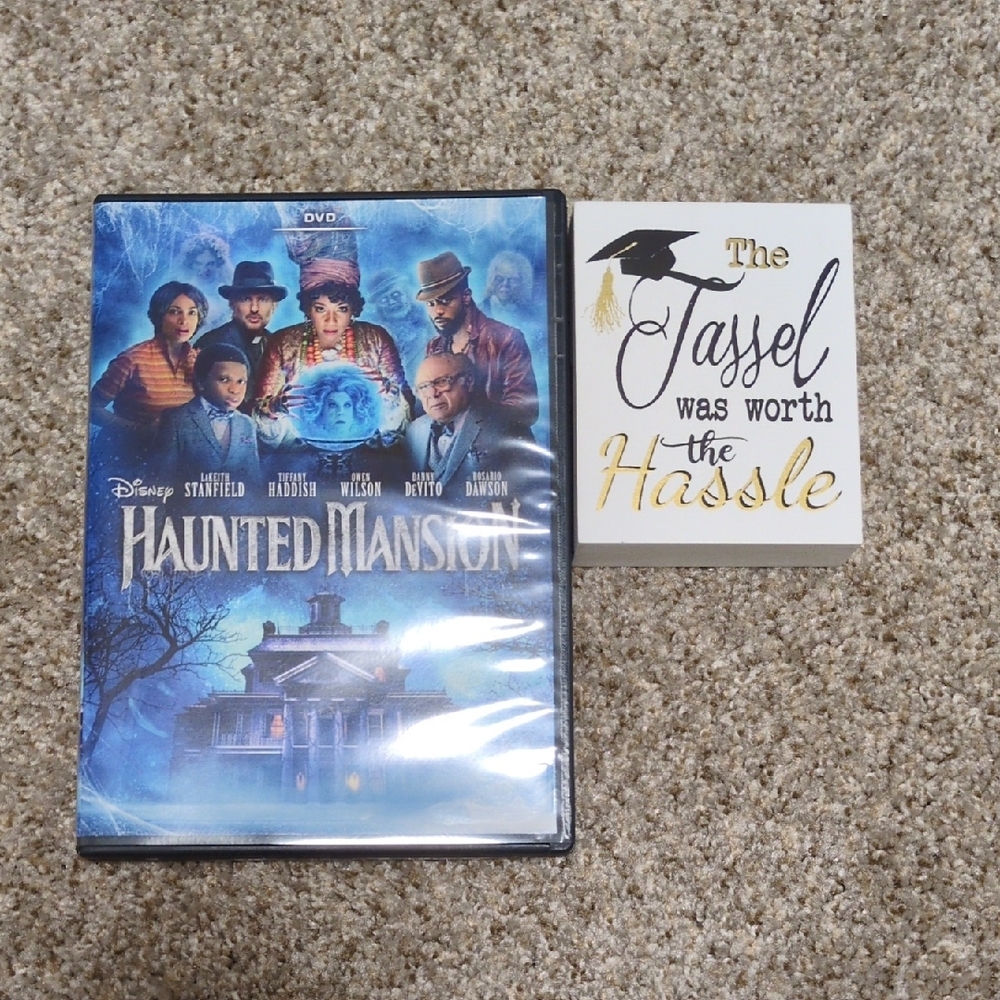 Haunted Mansion DVD with Graduation Sign